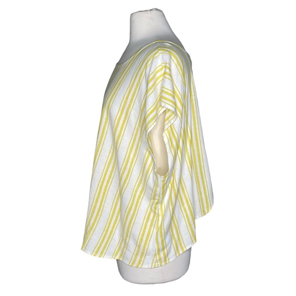 Torrid 0 Linen Cross Back Cropped Tank in ember stripe - Picture 5 of 11